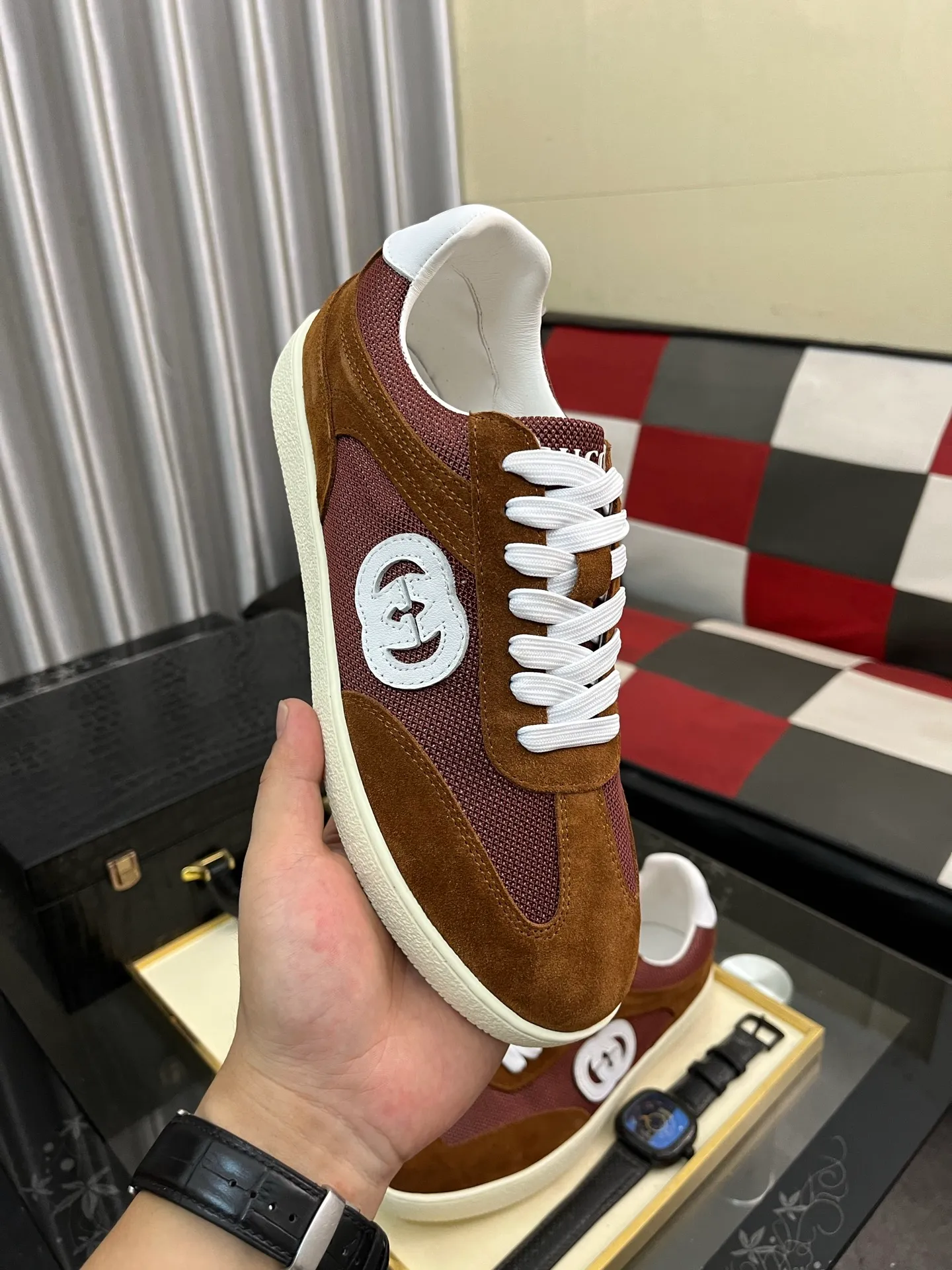Men's shoes 💰400⌚️⌚️《GUCCI》The latest hot-selling casual shoes, top brand [seduce] luxury~purchase, top~quality. Products sold at the counter [strong] Original embossed calfskin fabric ➕ Comfortable sheepskin lining, code number: 38-443️⃣colors available